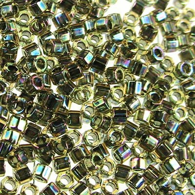 Delica 11/0 Hex-cut Beads - db0089c - Lined Dark Olive 7.1g