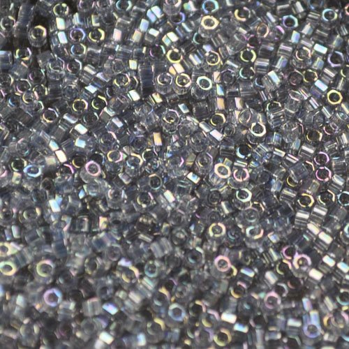 Delica 11/0 Hex-cut Beads - db0111c - Transparent Rainbow Gold Lustre Blue Grey