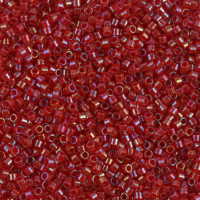 Delica 11/0 Beads - db0295 - Colour Lined Red/Red AB 5.2g