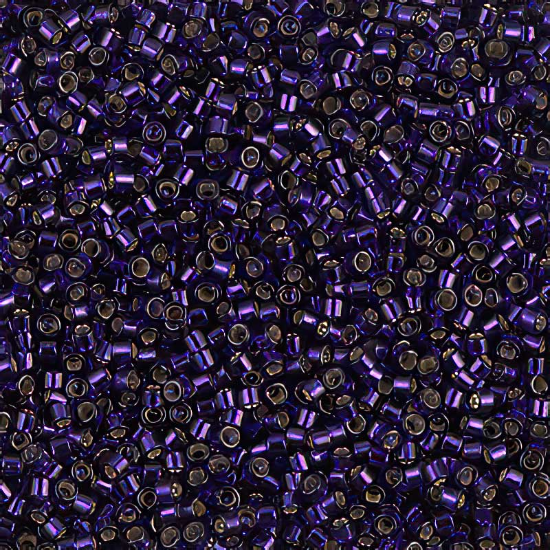 Delica 11/0 Beads - db0609 - Silver Lined Dyed Dark Purple 5.2g