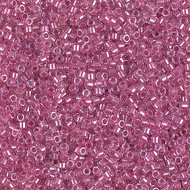 Delica 11/0 Beads - db0902 - Sparkling Peony Pink Lined Crystal 5.2g
