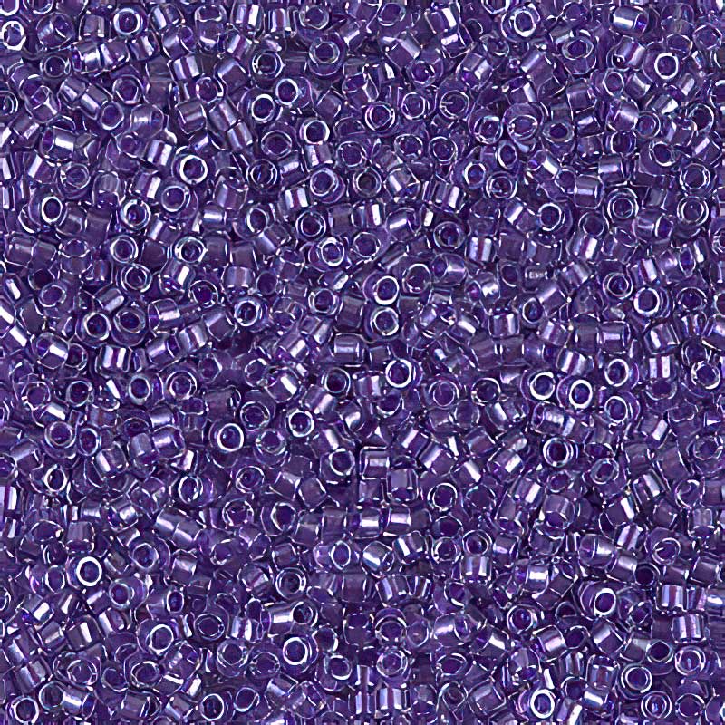 Delica Beads 11/0 - db0906b - Sparkling Purple Lined Crystal 50g