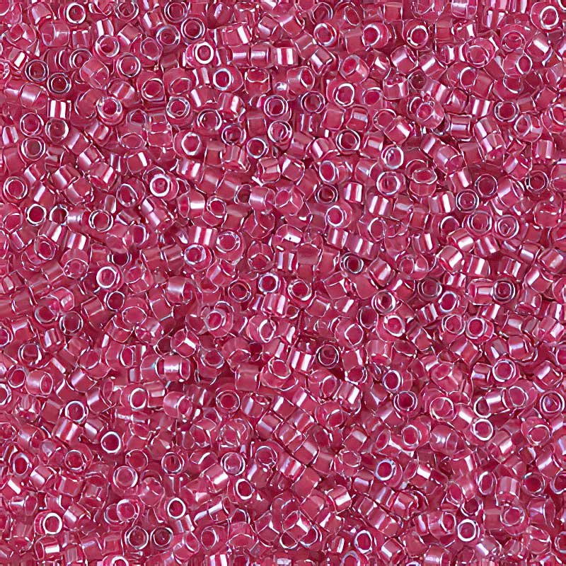 Delica Beads 11/0 - db0914b - Sparkling Dark Pink Lined Crystal 50g