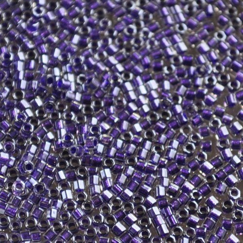 Delica 11/0 Hex-cut Beads - db0923c - Sparkle Tanzanite Lined Crystal 7.1g