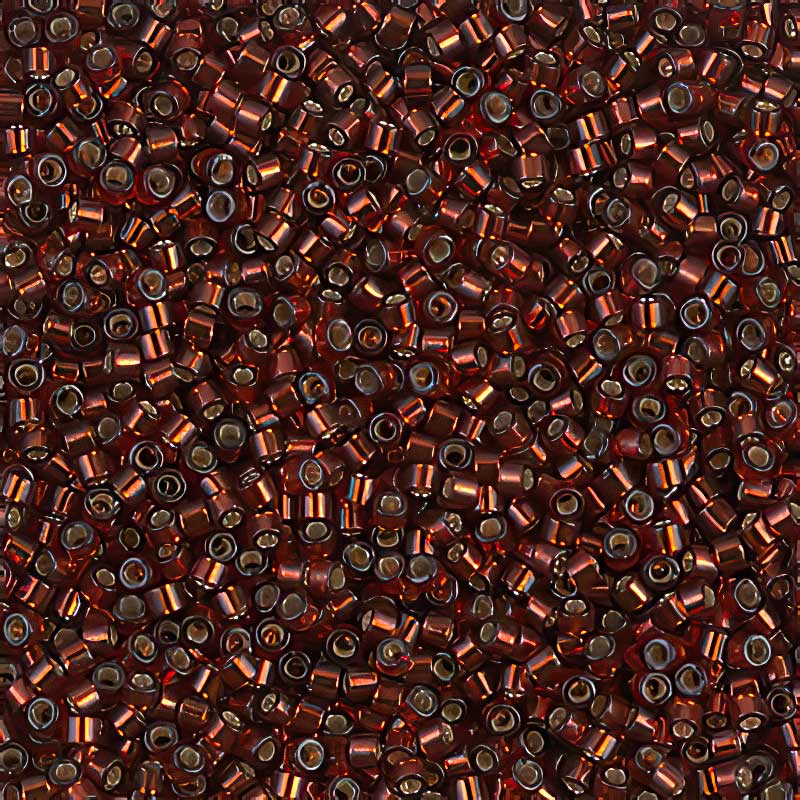Delica Beads 11/0 - db1202b - Silver Lined Dark Cranberry 50g
