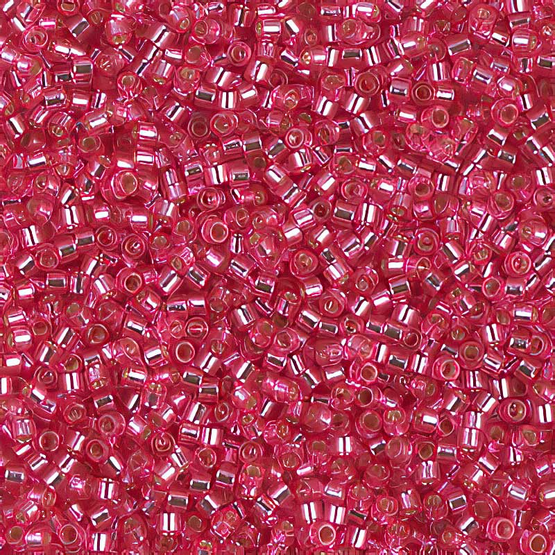 Delica Beads 11/0 - db1338b - Silver-Lined Dark Pink Rose 50g
