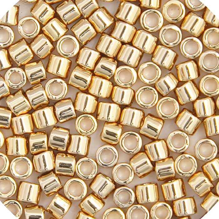Delica 15/0 Beads - db15-0034 - Light Gold 24kt Plated 3.3g