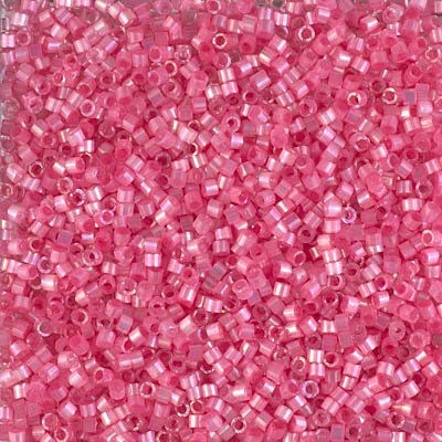 Delica Beads 11/0 - db1867b - Silk Inside Dyed Rose AB 50g