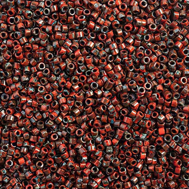 Delica Beads 11/0 - db2263b - Opaque Red Garnet Picasso 50g
