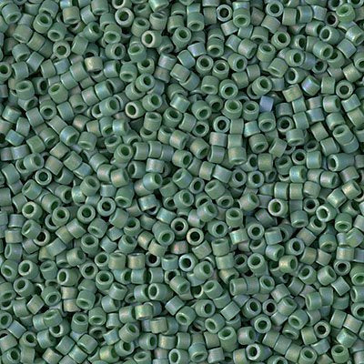 Delica 11/0 Beads - db2311 - Frosted Glazed Rainbow Green Pine Matte AB 5.2g