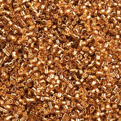 Delica Beads 11/0 - db2524b250 - Gold Plate Lined Champagne 250g