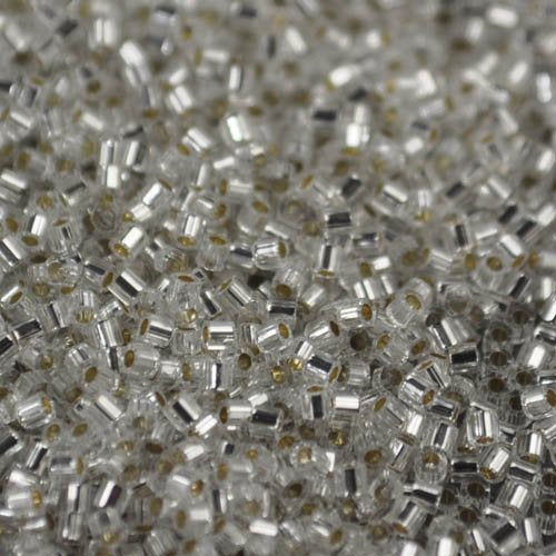 Delica 15/0 Hex-cut Beads - dbc15-0041 - Silver-Lined Crystal 5.2g