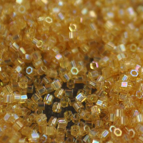 Delica 15/0 Hex-cut Beads - dbc15-0100 - Transparent Light Amber AB 5g