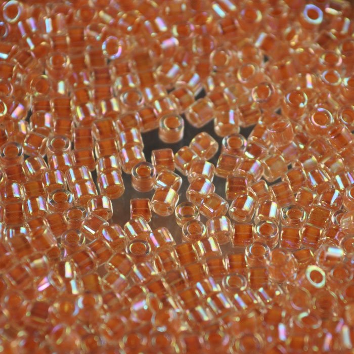 Delica 10/0 Beads - dbm0054 - Peach Lined AB Dyed 7.2g