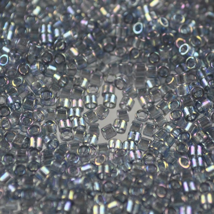Delica 10/0 Beads - dbm0111 - Transparent Blue Grey Gold Lustre 7.2g