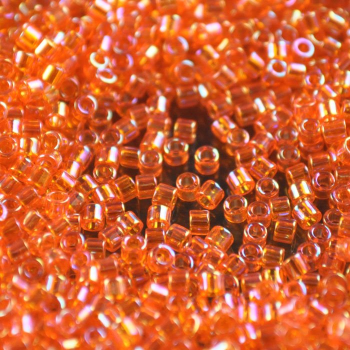 Delica 10/0 Beads - dbm0151 - Transparent Orange AB 7.5g