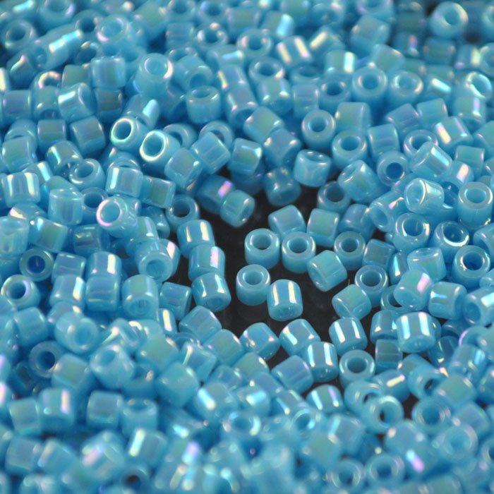 Delica 10/0 Beads - dbm0164 - Opaque Turquoise Blue AB 5.2g