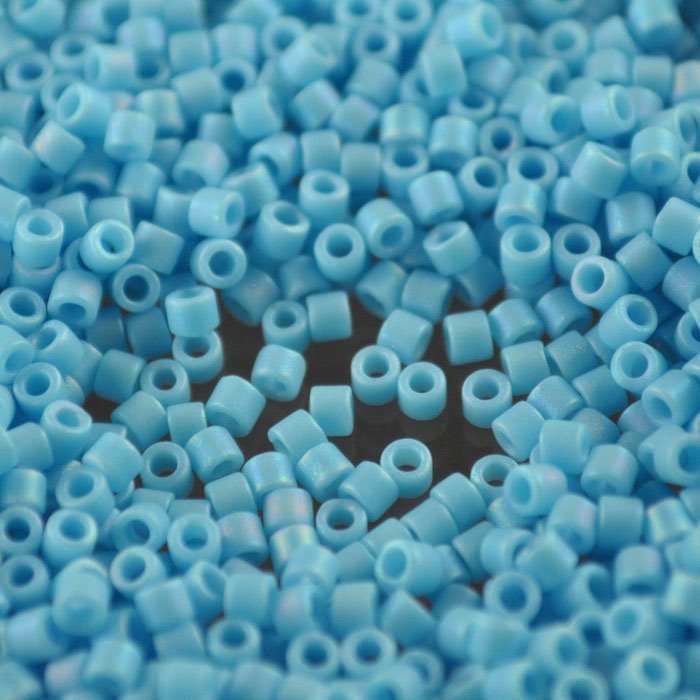 Delica 10/0 Beads - dbm0879 - Matte Opaque Turquoise Blue AB 5.2g