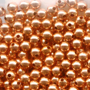 Metal Beads - 3mm Seamless Round - Bright Copper (25)