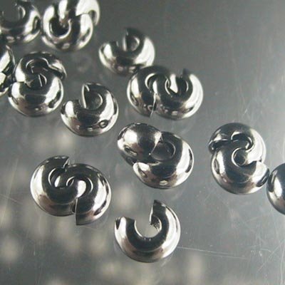 Crimp Bead Covers Smooth - 4mm - Gunmetal (100)