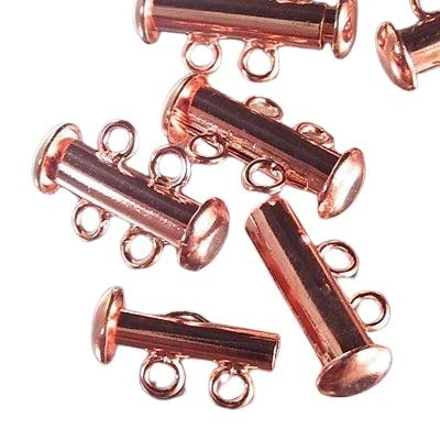 Clasp - 2-Strand - Slide Tube - Bright Copper