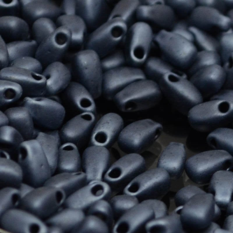 Miyuki - 3x5.5mm Long Drop Bead - Matte Gunmetal
