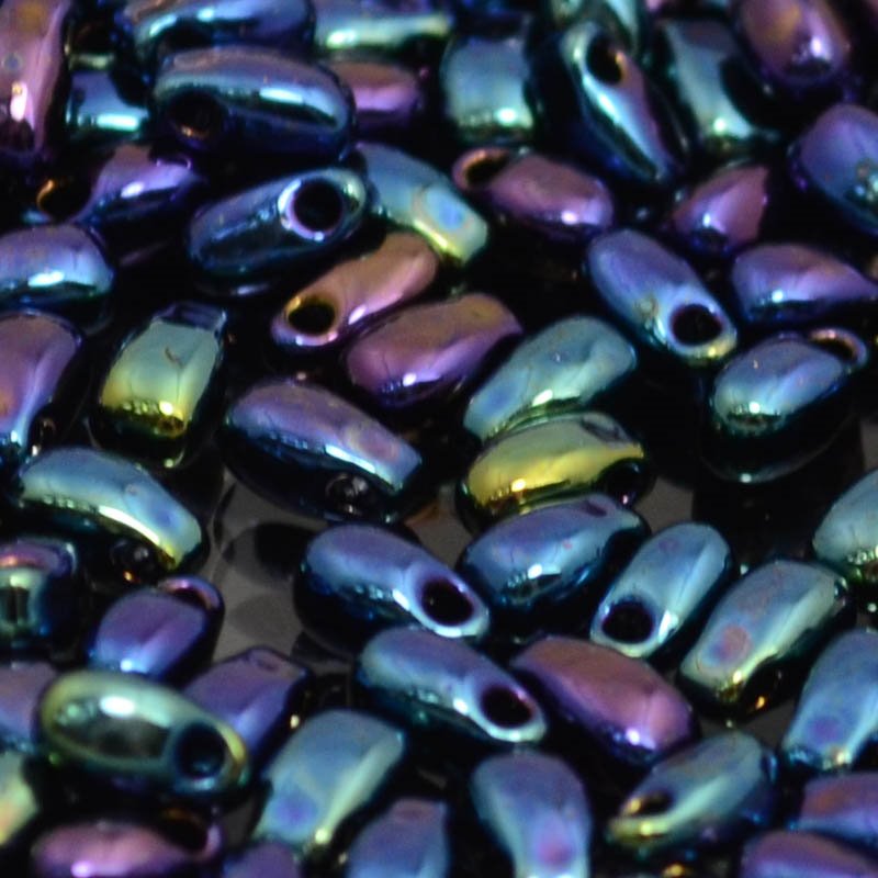 Miyuki - 3x5.5mm Long Drop Bead - Metallic Dark Blue Iris