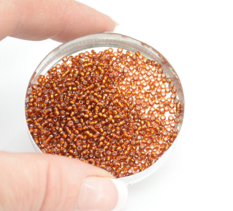 Miyuki Seed Beads 11/0 - mb11-0005 - Silver Lined Dark Topaz 22g