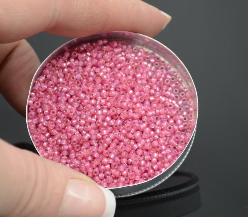 Miyuki Seed Beads 11/0 - mb11-0645 - Dyed Dark Rose Silver Lined Alabaster 22g