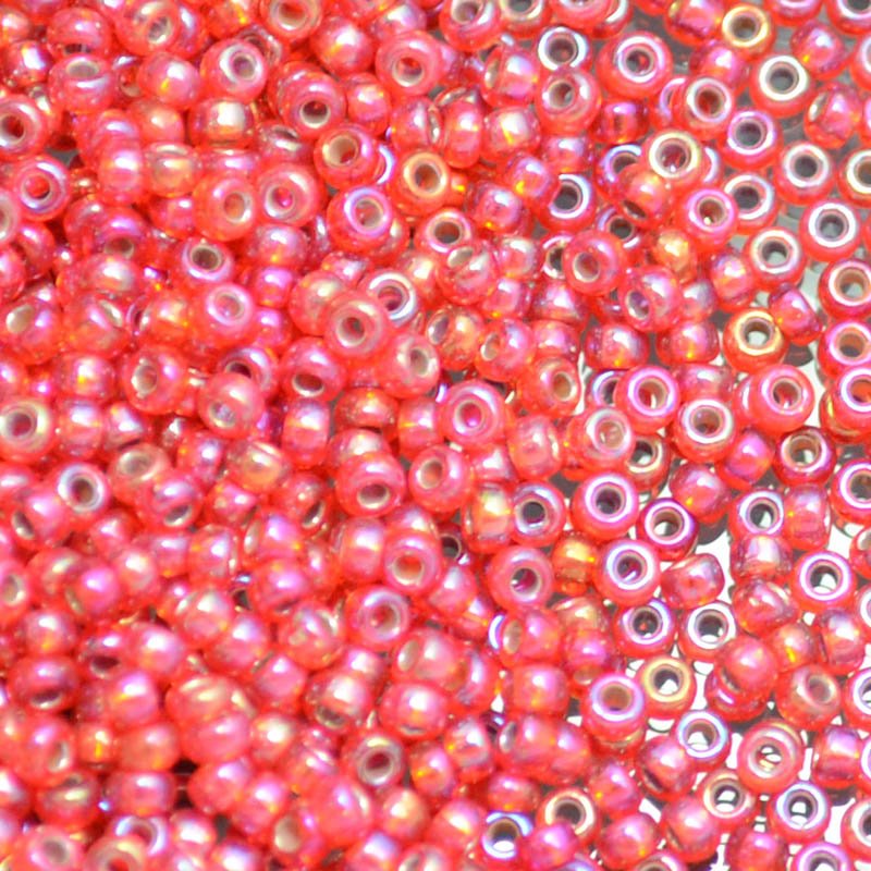 Miyuki Seed Beads - 11/0 - Silver Lined Flame Red AB -mb11-1010b250- 250g