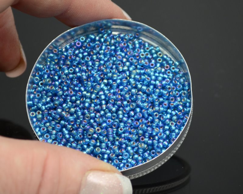Miyuki Seed Beads 11/0 - mb11-1025 - Silver Lined Capri Blue AB 10g