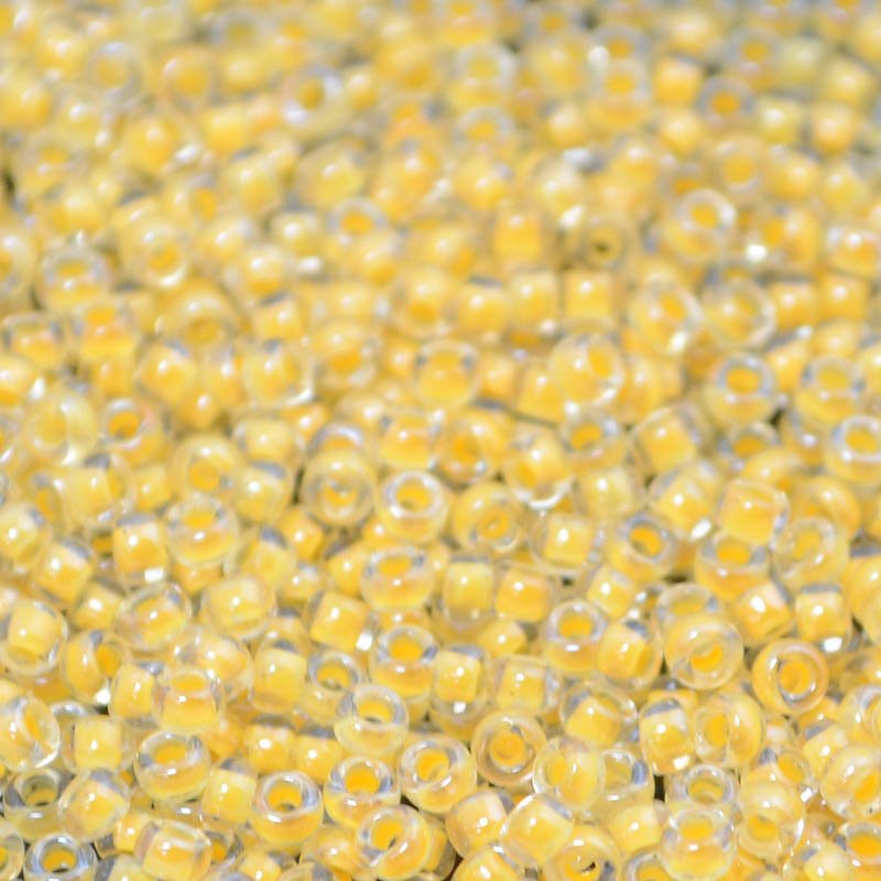 Miyuki Seed Beads - 11/0 - Luminous Inside-Color Sun Glow /Crystal -mb11-1121b25