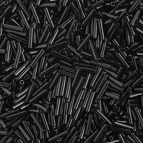 Miyuki Slender Bugles - 6mm - Opaque Black