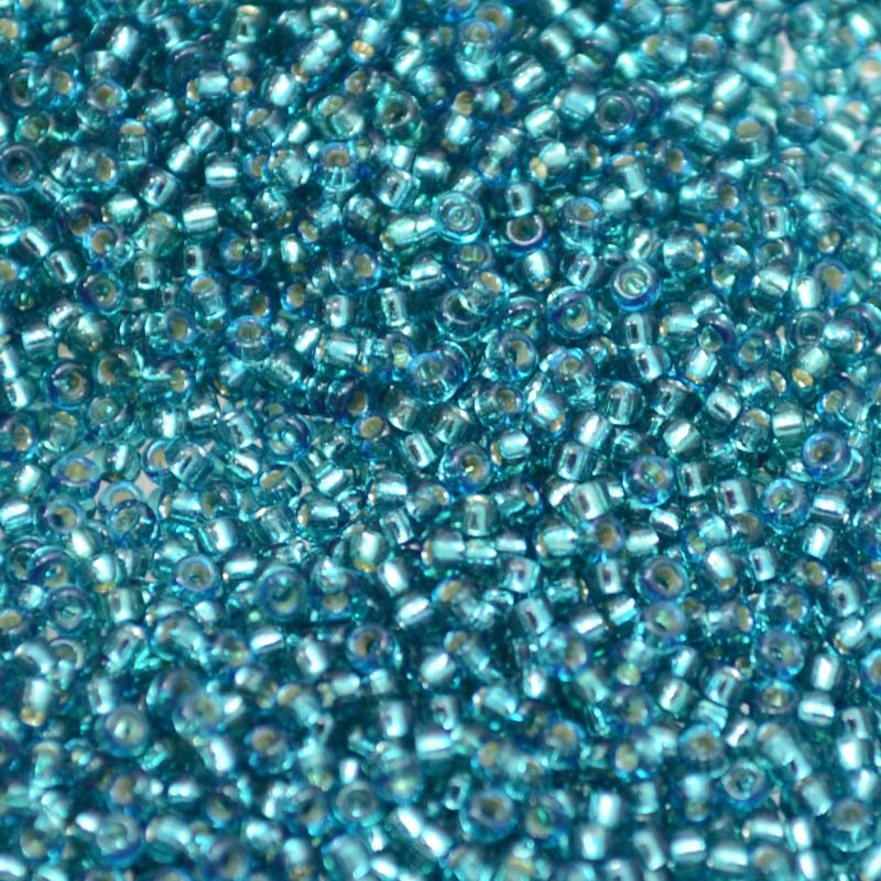 Miyuki Seed Beads 15/0 - mb15-1424 - Dyed Silver Lined Teal 10g
