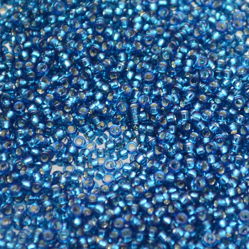 Miyuki Seed Beads 15/0 mb15-1425 - Dyed Silver Lined Blue Zircon