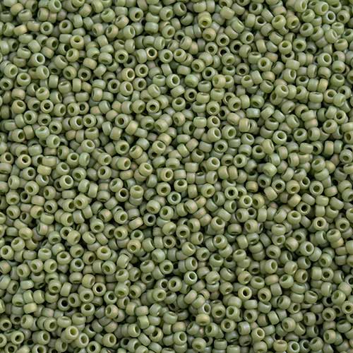 Miyuki Seed Beads 15/0 - mb15-4698 - Frosted Glazed/Rainbow Green Shamrock Matte