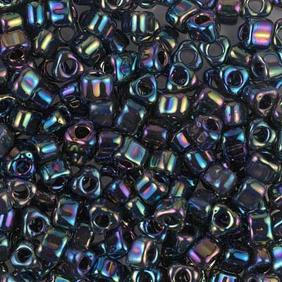 Miyuki Triangles - 5/0 - Metallic Variegated Blue Iris