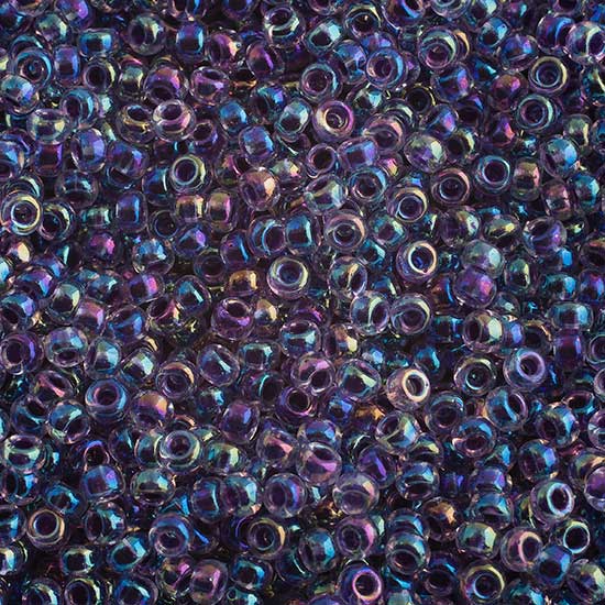 Miyuki Seed Beads - 6/0 - Amethyst Lined Crystal AB -mb6-0274b250- 250g