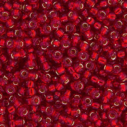 Miyuki Seed Beads 8/0 - mb8-0011 - Silver Lined Ruby 22g