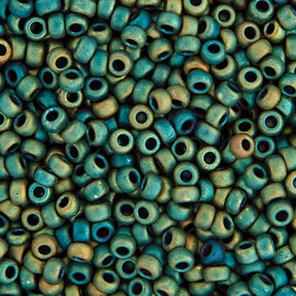 Miyuki Seed Beads - 8/0 - Green AB Matte Metallic -mb8-2008b250- 250g