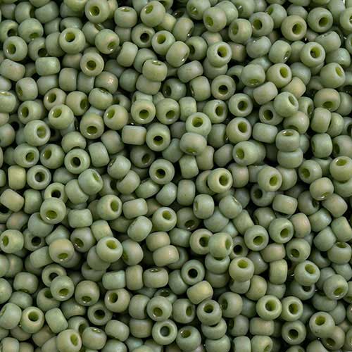 Miyuki Seed Beads 8/0 - mb8-4698 - Frosted Glazed/Rainbow Green Shamrock Matte A