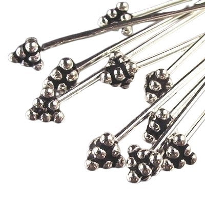 Headpins - 3in - Stacked Balls - Sterling