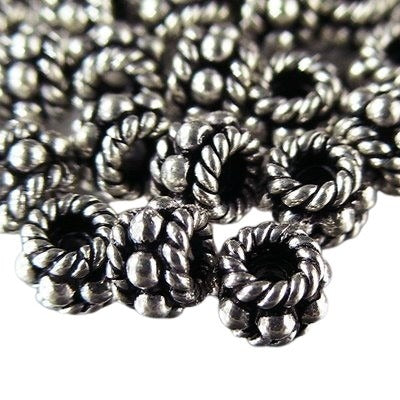 Sterling Beads - Medium - Bali Rope n Bump Collar - Sterling