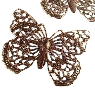 Vintaj - 1.75 inch Filigree Butterfly - Natural Brass