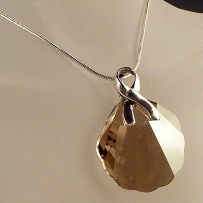 Pinch Bail -  Awareness Ribbon - Shiny Brass