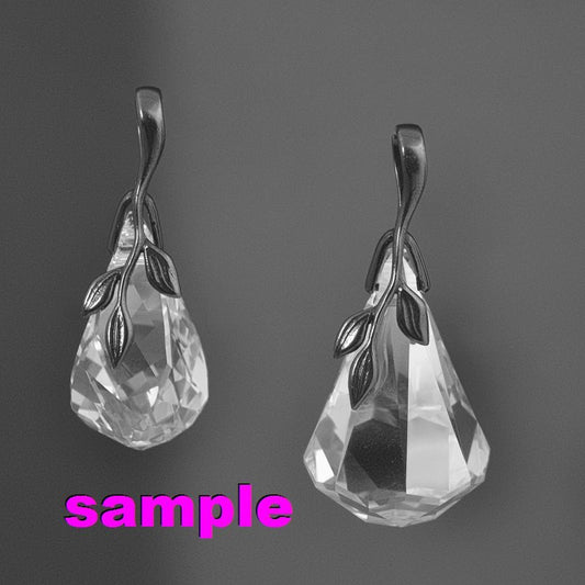 Pinch Bail - Leafy Vine - Side Drilled Bail - Sterling