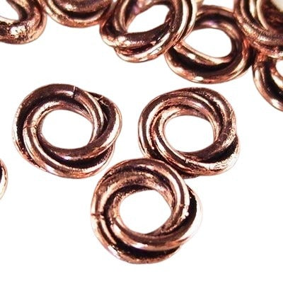 Metal - Floating Rings - 9.5mm - Twined Rings - Antique Copper