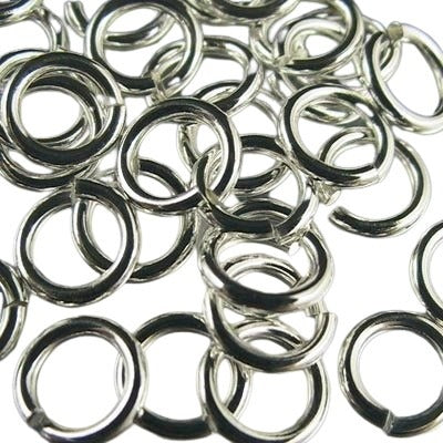 Jump Rings Open - 6mm - Bright Sterling (6.5 grams)
