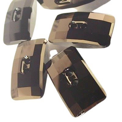 Swarovski Crystal Button - 21x11mm Chessboard (3093) - Jet Nut