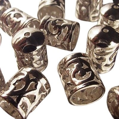 End Cap Open Filigree Cup - ID 7mm - Bright Sterling
